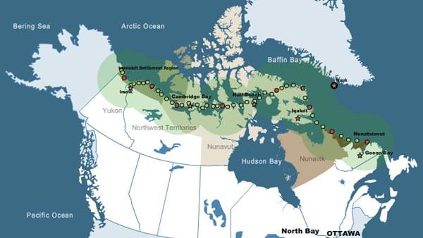 © Avec la permission de la Nasittuq Corporation -- Le Système d'alerte du Nord (SAN) est composé de 47 stations radars non habitées à courte et longue portée, qui s'étendent du Labrador à l'Alaska. Le gouvernement fédéral affirme qu'il est temps d'investir dans un système modernisé.