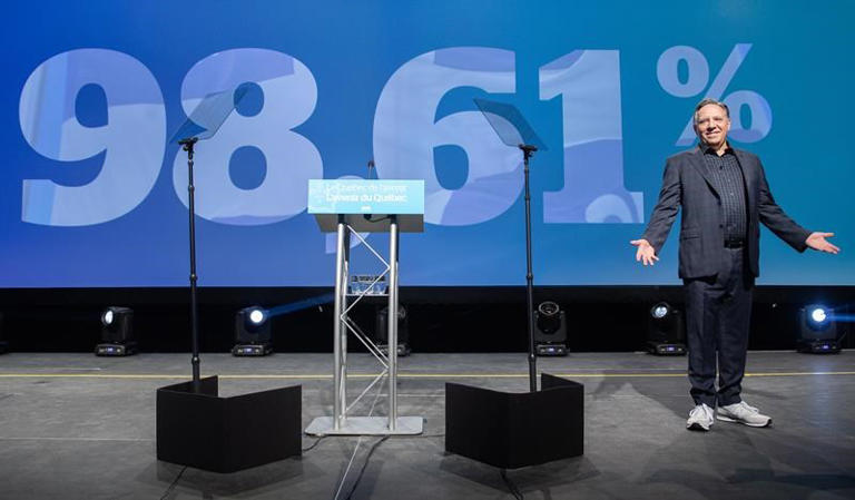 François Legault obtient 98,61 % à son vote de confiance -- © Fournis par La Presse Canadienne