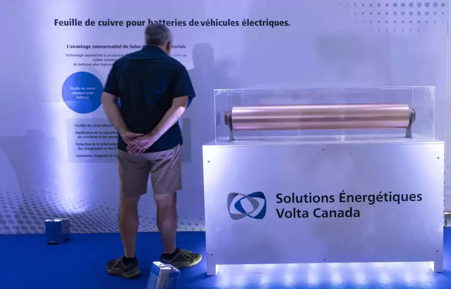 PHOTO CHRISTINNE MUSCHI, LA PRESSE CANADIENNE -- Solutions énergétiques Volta Canada produira des feuilles de cuivre. Sur la photo, du cuivre en rouleau.