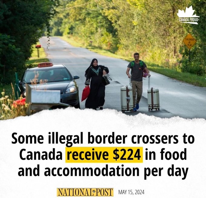 Source: https://nationalpost.com/news/canada/some-illegal-border-crossers-receive-224-in-food-accommodation-per-day