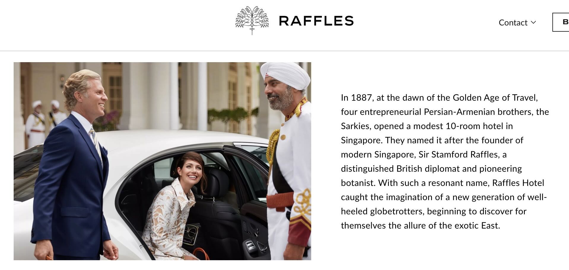 Source: https://www.raffles.com/about/<br /><br />Selon eux, ils valent bien plus que vous.<br /><br />Leur donnez-vous raison?<br /><br />Leur arrogance devrait-elle être élevée au rang de vache sacrée de leur imbuvable hiérarchie sociale?<br /><br />Source de mon commentaire: https://www.facebook.com/claude.gelinas.3110/posts/pfbid02j5jn9dgAspsvBc9nbb4BNYwdx64tCmcoV9DKqkKTh1kWHjk9CnFukRK9kwnu9BeNl?comment_id=540129615088734