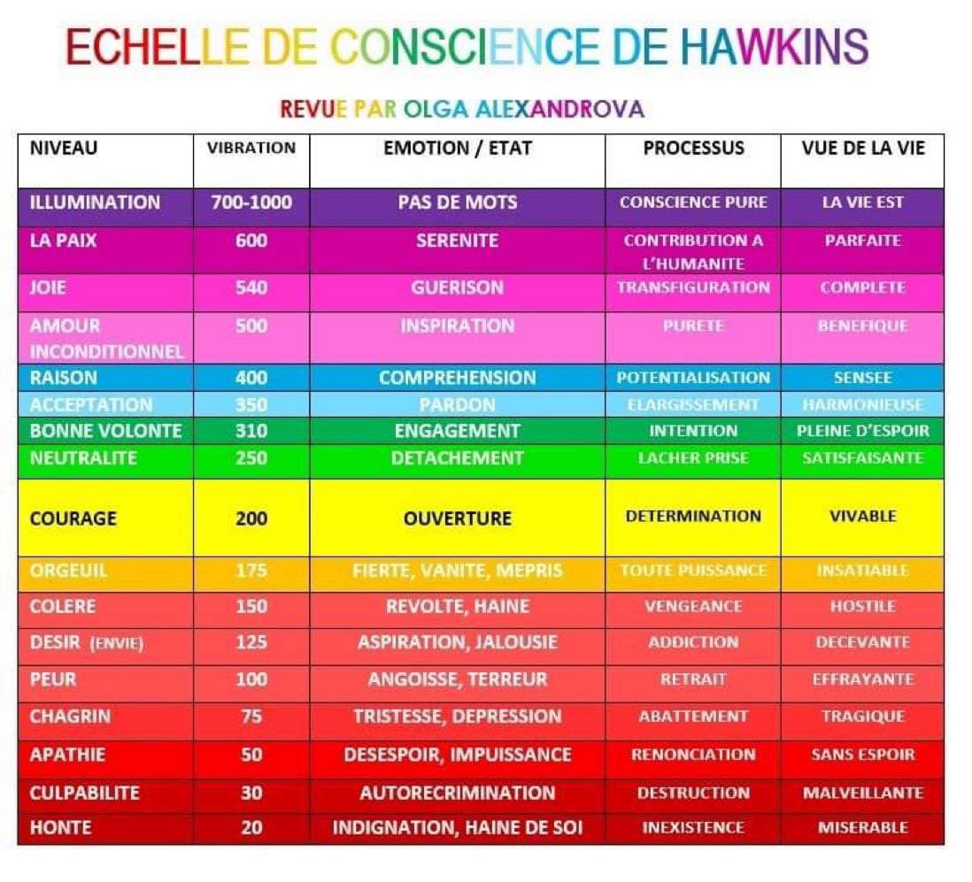 Pour en savoir plus sur le Dr Hawkins et son échelle:<br /><br />https://moncarredesable.com/lechelle-de-conscience-du-dr-hawkins/