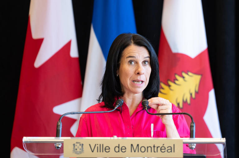 La mairesse de Montréal, Valérie Plante, s'exprime lors d'une conférence de presse à Montréal le 19 novembre 2024. LA PRESSE CANADIENNE/Christinne Muschi © La Presse Canadienne