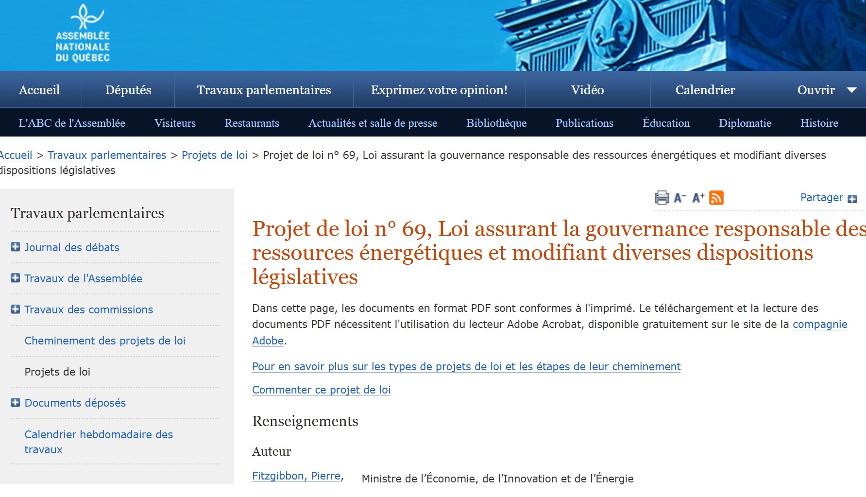 Source: https://www.assnat.qc.ca/fr/travaux-parlementaires/projets-loi/projet-loi-69-43-1.html