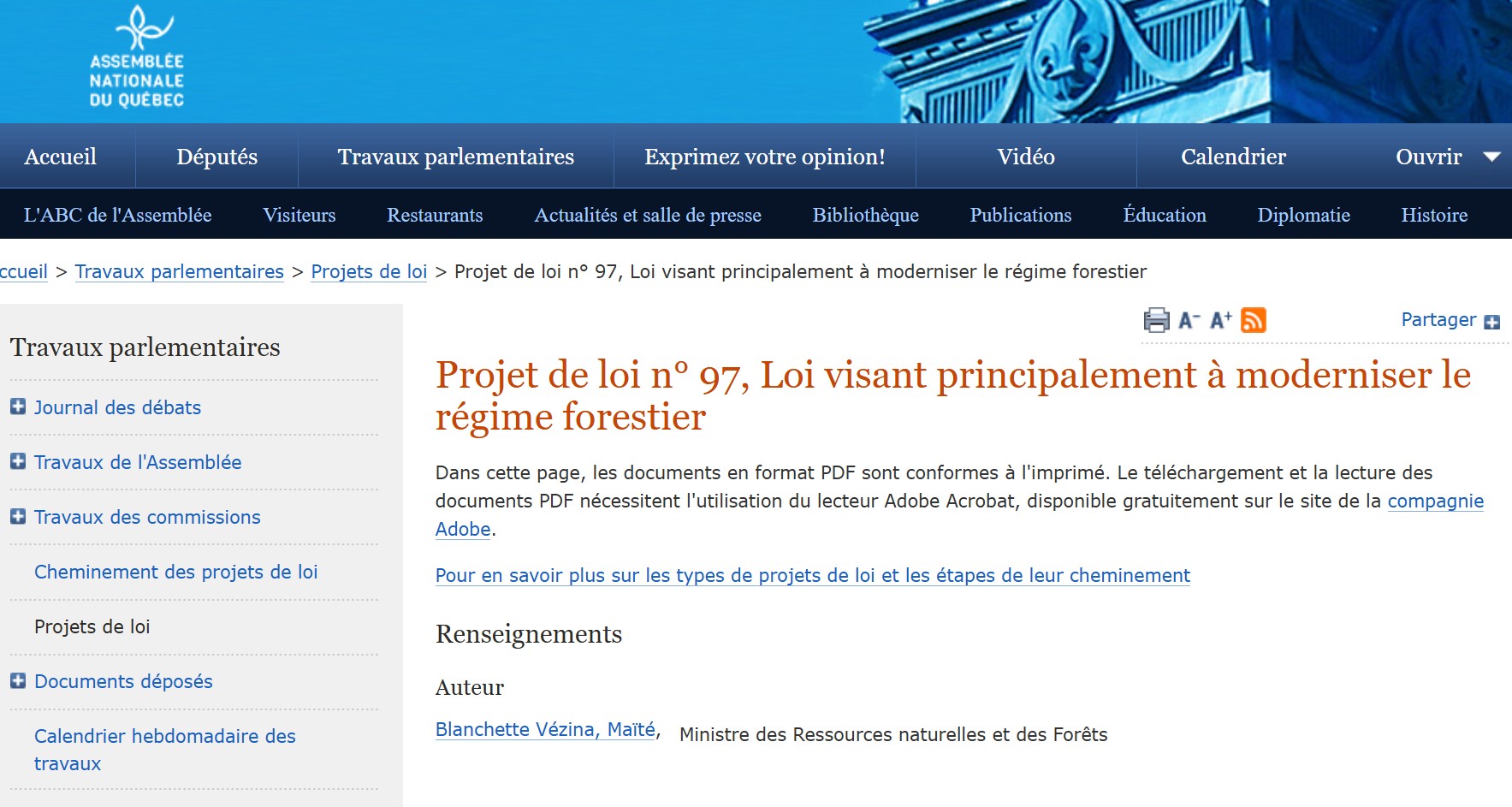 Source: https://www.assnat.qc.ca/fr/travaux-parlementaires/projets-loi/projet-loi-97-43-1.html