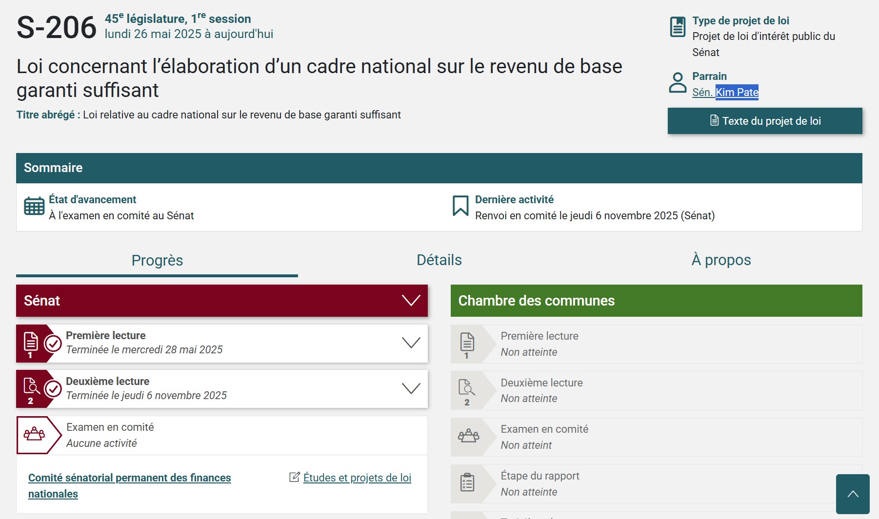 Source: https://www.parl.ca/legisinfo/fr/projet-de-loi/45-1/s-206