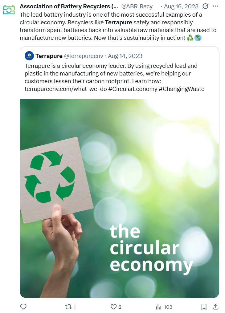 Source: https://x.com/ABR_Recycling/status/1691827167984779372