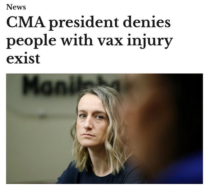 La présidente désignée de l’Association médicale canadienne, la Dre Joss Reimer, a affirmé que les personnes ayant signalé des blessures causées par les vaccins à ARNm contre la COVID-19 n’existent pas réellement.<br /><br />En janvier 2024, Ottawa avait versé plus de 11 millions $ à des familles ayant subi des effets indésirables, y compris des décès, après avoir reçu un vaccin contre la COVID‑19 dans le cadre du Programme de soutien en cas de blessures attribuables à un vaccin, et a prévu un budget supplémentaire de 75 millions $ pour les 5 prochaines années.<br /><br />Source: https://x.com/toobaffled/status/1798174482278068712