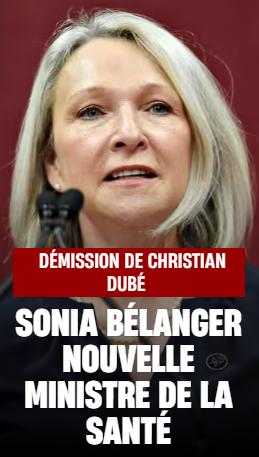 Source: https://x.com/Pat77432407/status/2001962646988345627<br /><br />-- --<br /><br />Journal de Montréal, résumé - Christian Dubé a démissionné avec fracas de son poste de ministre de la Santé le 18 décembre 2025. <br /><br />Sonia Bélanger, actuelle ministre responsable des Aînés et des Services sociaux, le remplace et cumulera temporairement les deux portefeuilles.<br /><br />Au retour des Fêtes, François Legault devrait lui nommer un adjoint pour partager les tâches, selon des sources du Bureau parlementaire.<br /><br />Infirmière de formation et ex-PDG du CIUSSS du Centre-Sud-de-l’Île-de-Montréal, Bélanger a été élue sous la bannière CAQ en 2022.<br /><br />La démission surprise de Dubé a pris Legault de court. <br /><br />Une source gouvernementale qualifie le geste d’« impulsif » : Dubé préfère siéger comme indépendant plutôt que voter avec la CAQ les amendements à sa loi 15, modifiée après l’entente avec la FMOQ (abandon des pénalités pour les médecins).<br /><br />Référence: https://www.journaldemontreal.com/2025/12/19/demission-de-christian-dube-sonia-belanger-deviendra-ministre-de-la-sante
