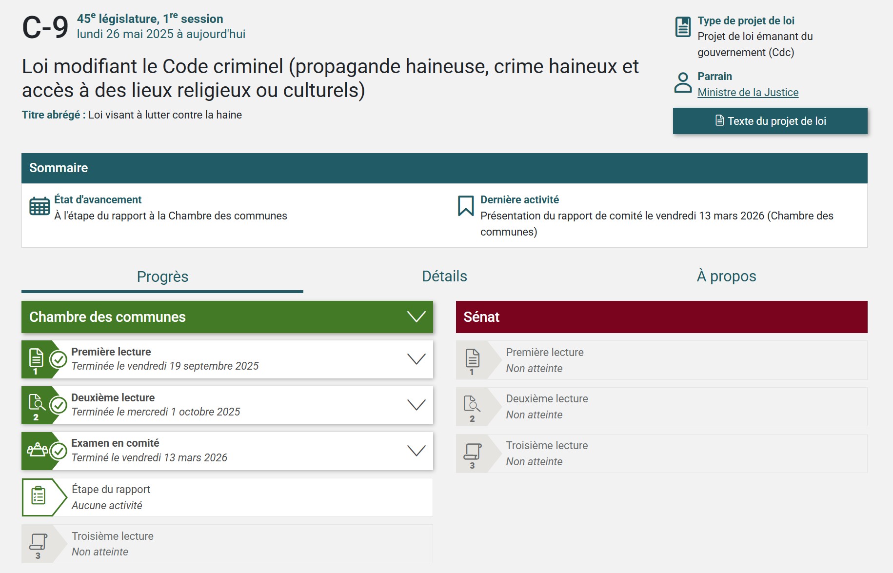 Source: https://www.parl.ca/legisinfo/fr/projet-de-loi/45-1/c-9