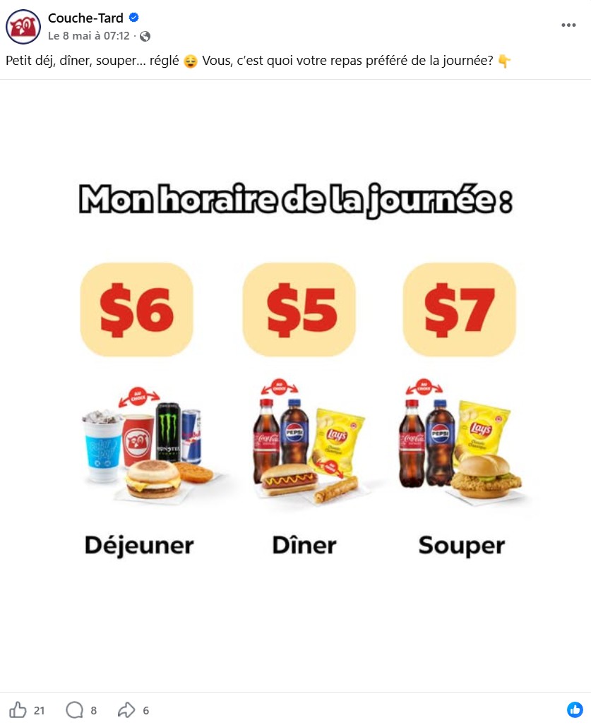 Source: https://www.facebook.com/CoucheTardQc/posts/pfbid02d4GZEiaMaU9yzJqDH1Y7CEv637ibcRWDaLSiHUfsnjwhubzQvXSsLgxMXK87YwWdl