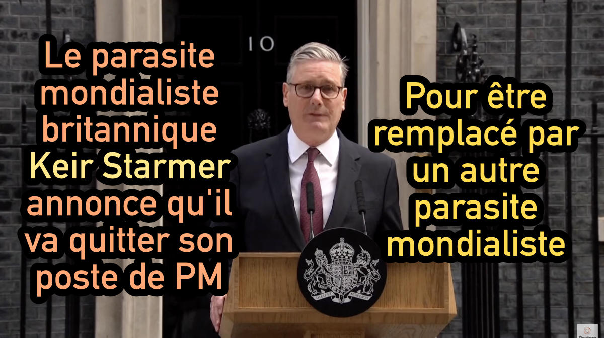 L'image originale avant le montage vient du clip du 22 juin 2026 intitulé "Le premier ministre britannique Keir Starmer a annoncé sa démission":<br /><br />https://www.youtube.com/watch?v=2r8ejMXnxlY