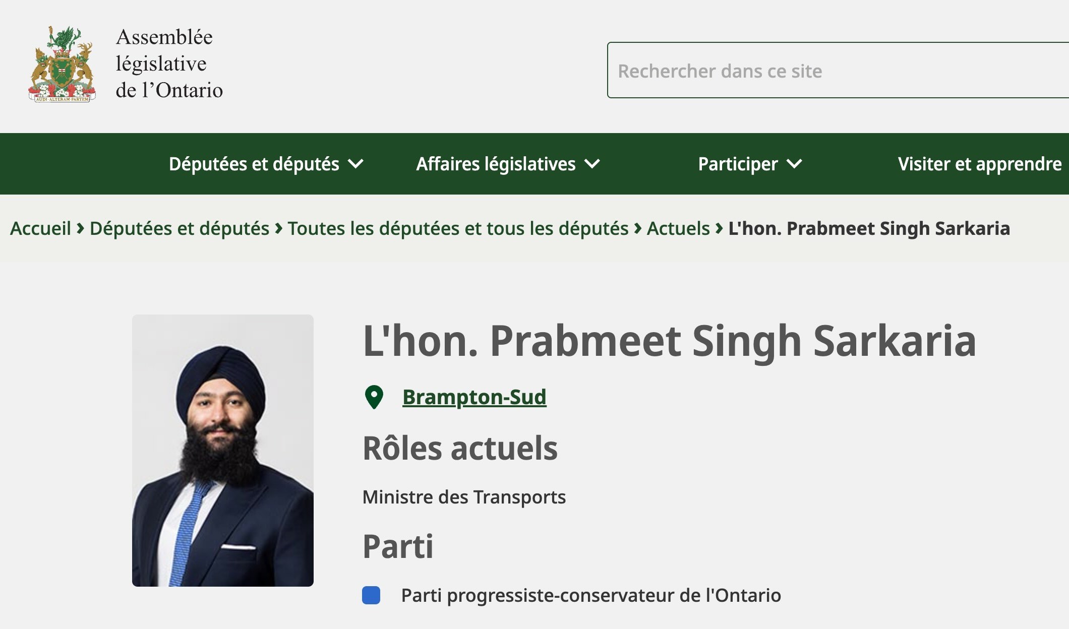 Source: https://www.ola.org/fr/deputes/tous/prabmeet-singh-sarkaria?tabSelected=a-propos