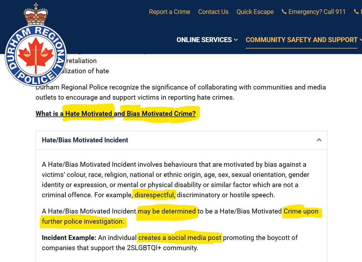 Source: https://www.drps.ca/community-safety-and-support/hate-crime/#Hate/BiasMotivatedIncident