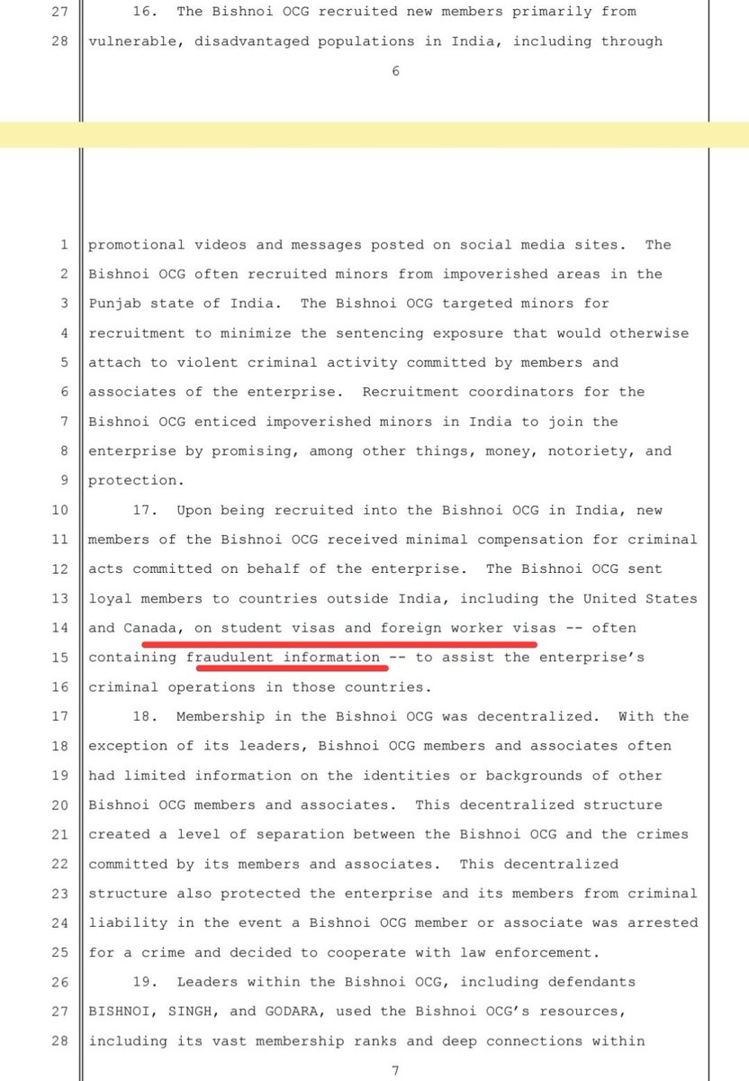 Le FBI a démantelé le gang narco-criminel Bishnoi, originaire du Pendjab, qui opérait librement au Canada et entre le Canada et d’autres pays.<br /><br />Dans son acte d’accusation, le FBI affirme que ce gang criminel faisait entrer des personnes au Canada au moyen de permis de travail et de permis d’études — lesquels ne feraient pas l’objet de vérifications d’antécédents suffisantes — en utilisant de fausses informations et de faux documents.<br /><br />Les libéraux faisaient littéralement entrer des criminels au Canada, puis s’étonnaient de voir la criminalité augmenter de façon spectaculaire. Maintenant, ils ne savent même plus où se trouve qui que ce soit.<br /><br />Le fait qu’il n’y ait pas d’enquête générale sur la facilité avec laquelle il est possible d’immigrer massivement au Canada au moyen de faux documents montre à quel point l’ensemble du système est corrompu.<br /><br />Source: https://x.com/KirkLubimov/status/2076335514425475201
