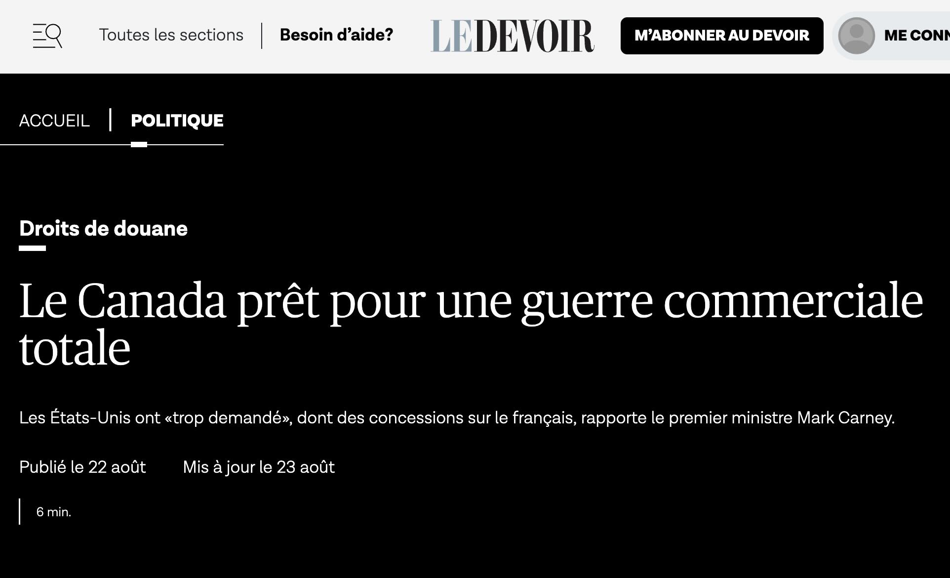 Source: https://www.ledevoir.com/politique/1003421/etats-unis-ont-trop-demande-canada-retire-table-negociations