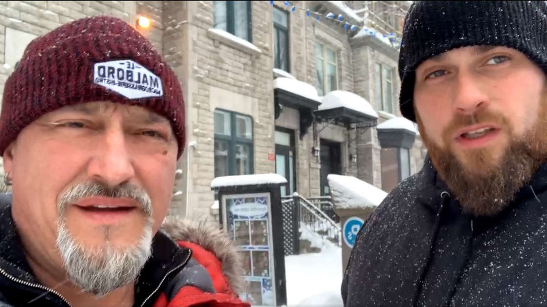 © /Radio-Canada Bernard Gauthier (à gauche) et Kevin Grenier (à droite), des organisateurs de la manifestation.